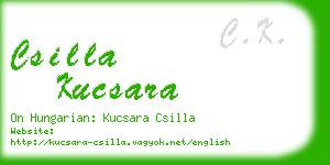 csilla kucsara business card